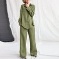 thumbnail image 1 of Camisa Conjunto a juego de 2 piezas para damas Top elegante y pantalón de cintura alta Ropa diaria suelta sólida Cgtredaw  Verde Militar Xl para Mujer, 1 of 6