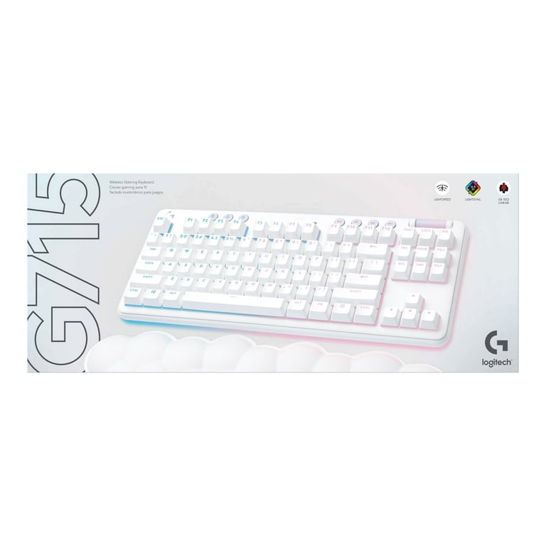 Logitech G G715 Wireless Gaming Keyboard, Linear Switches (GX Red) and  Keyboard Palm Rest, White Mist - Keyboard - tenkeyless - backlit -  Bluetooth, 2.4 GHz - key switch: GX Red Linear 