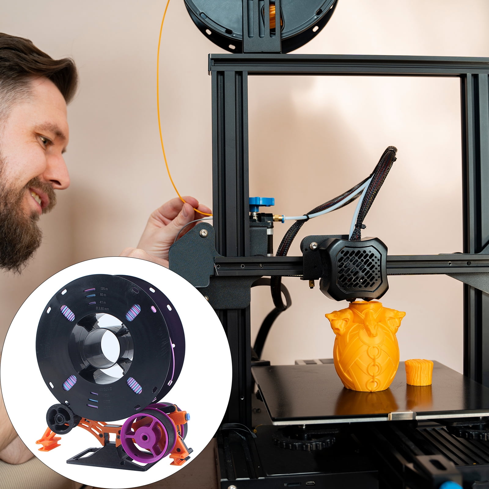 Mechanical Filament Rewinder Spool Holder For Large 3D Printer Filament Roll Passive Rewinder