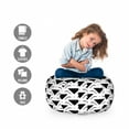 thumbnail image 2 of Geometric Storage Toy Bag Chair, Abstract Triangles Modern Symmetry Layout Repetitive Pattern Print, Stuffed Animal Organizer Washable Bag, Large Size, Charcoal Grey and White, by Ambesonne, 2 of 3