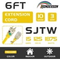thumbnail image 2 of HONDERSON 6FT Lighted Outdoor Extension Cord , 10/3 SJTW Heavy Duty Yellow Extension Cable with 3 Prong Grounded Plug for Safety,UL Listed, 2 of 7