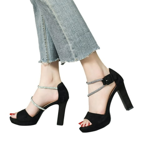 

Last Design Hot Sexy Women Mature Ankle Sandals Night Club Ladies Round Toe Stiletto Diamond Zipper High Heels