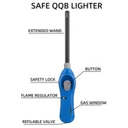 Candle Lighters Multipurpose Extended Long Gas Lighter Wand Refillable for Kitchen Fireplace Pilot Light DIY BBQ Grill Stove 4 Pack (Butane Included)