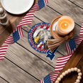 thumbnail image 3 of Anniversary USA Flag Table Runner 70 Inches, Eagle American Flag Brown Wood Bed Runner Dresser Scarves Tabletop for Indoor Outdoor Parties/Ceremony/Banquet, 13" x 70", 3 of 9