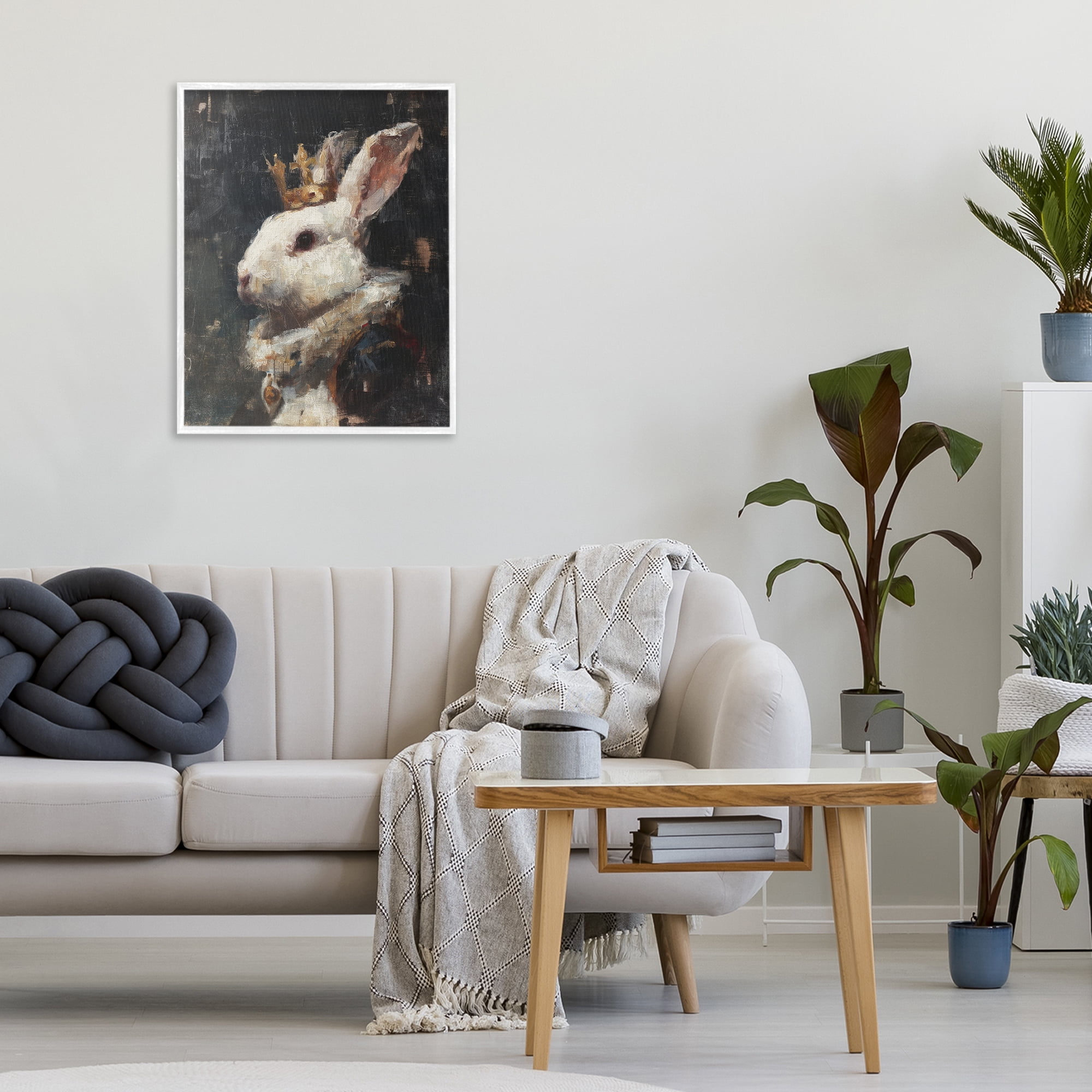 Stupell Industries Regal Monarch Rabbit White Framed Giclee Art, design by Svetlana Aleynikova