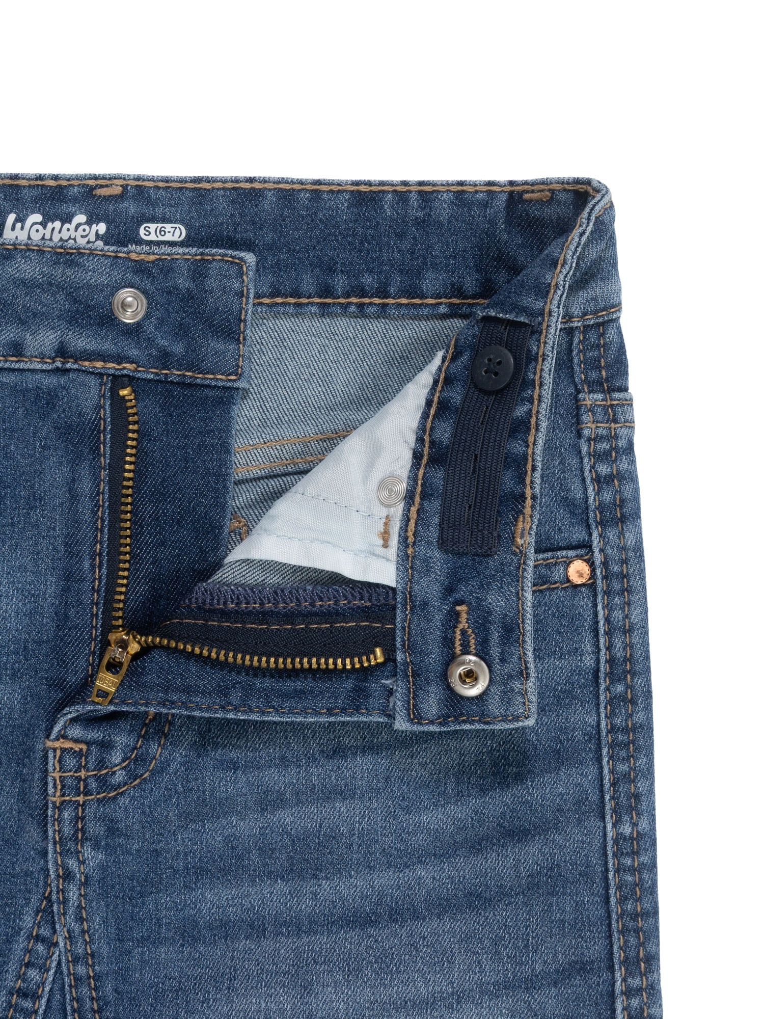 Wonder Nation Girls Denim Midi Skirt, Sizes 4-18