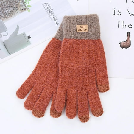 

Outdoor knitting Wool Windproof Touchscreen Men Women Plus velvet Thicken Gloves Note Please Buy One Or Two Sizes Larger