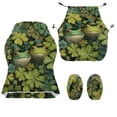 thumbnail image 4 of SCRAWLGOD St. Patrick's Day Frog Four Leaf Clover Print Print Gaming Chair Cover with Armrest Cover, Computer Chair Protector with Stretchy Bottom Non Slip Rotating Chair Slipcover for Home Studio, 4 of 7