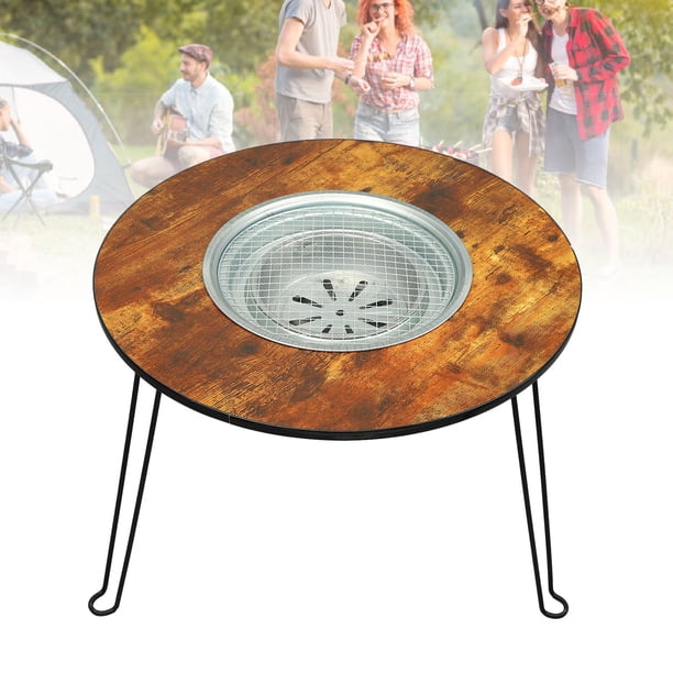 Mesa De Barbacoa Plegable Para Acampar, Construcción Robusta, Mesa De Camping Portátil Ampliada, Engrosada Para Patio, Barbacoa Para Acampar