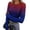Dark Blue&13#0203N, variant on Womens Shirts Long Sleeve Gradient Fitted Crew Neck Shirts for Women Color Block Spring Dressy Basic Women Tunic Tops with Thumb Holes