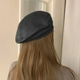 thumbnail image 4 of Mifelio Flat Cap Beret Hats for Women Beret Beret French Cap Artist Beret Faux Beret Women Hat Leather Womens Hats Black, 4 of 7