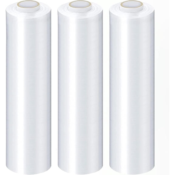 MMBM Cast Hand Stretch Wrap 18" x 1500' 75 Gauge 1 Roll Heavy Duty Clear Film for Packing and Wrapping Pallets