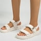 thumbnail image 4 of Sandalias planas de mujer cómodas sandalias de cuero con punta abierta ajustables para vacaciones, 4 of 6