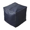 thumbnail image 1 of PU Leather Pouf Cover Hassock Storage Ottoman Cushion Foot Rest Cover Home Decor - Blue, 1 of 8