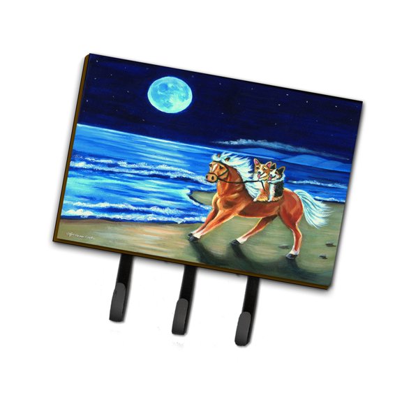 Carolines Treasures 7318TH68 Corgi Beach Ride on Horse Leash or Key Holder Triple multicolor