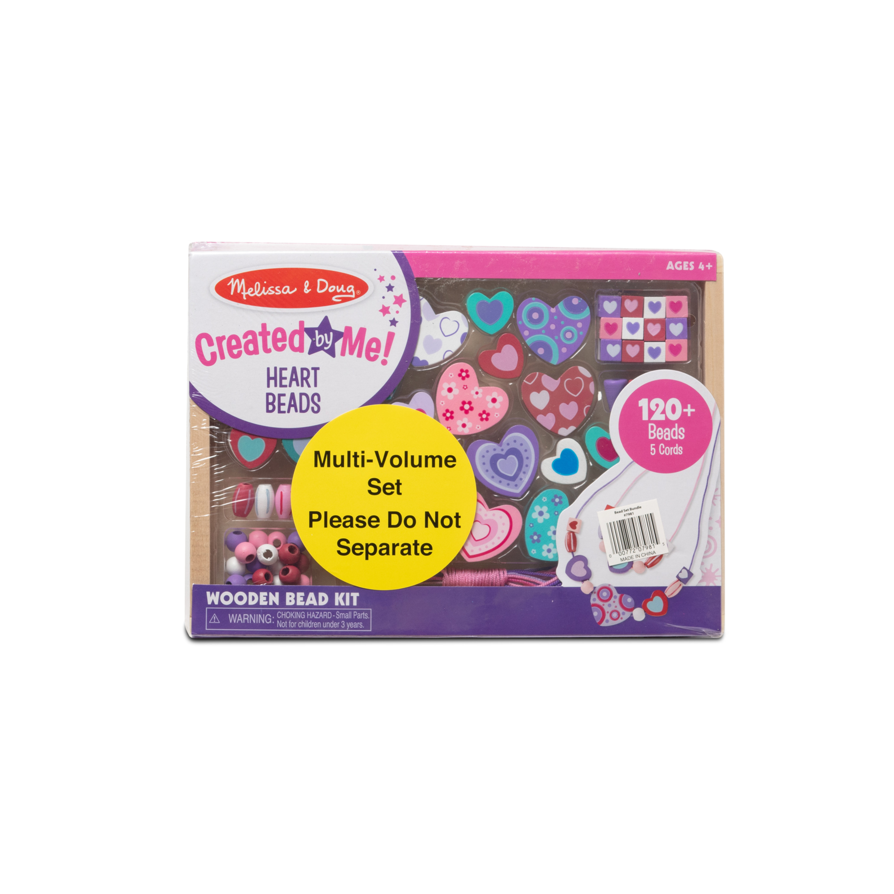 Melissa & Doug Sweet Hearts and Butterfly Friends Bead Set of 2 - 250+ Wooden Beads - image 3 of 9