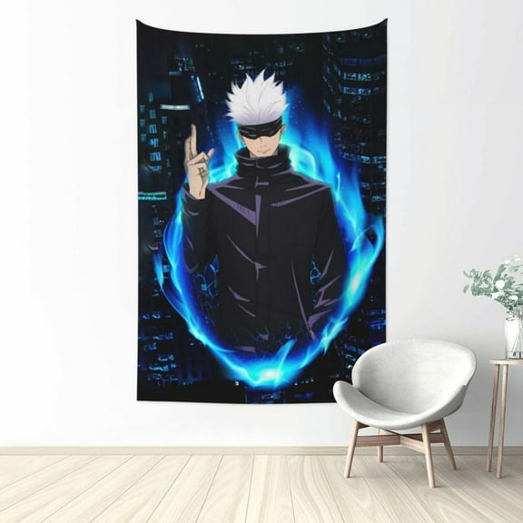 Jujutsu Kaisen Satoru Gojo Tapestry Wall Hanging Home Decoration Wall Blanket Dormitory Living Room Bedroom Backdrop Poster( 60x40inch)