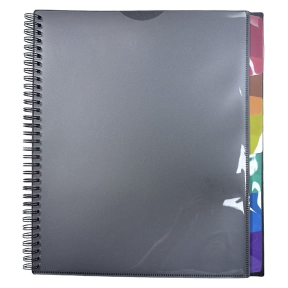 Pen+Gear 12 Pocket Spiral Poly File Organizer, Black File Folder