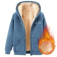 thumbnail image 6 of idosla Womens Fleece Lined Zip Up Hoodie Thermal Warm Sherpa Pullover Sweatshirts Love Heart Print Sweaters Cute Tops (Blue, 5XL), 6 of 7