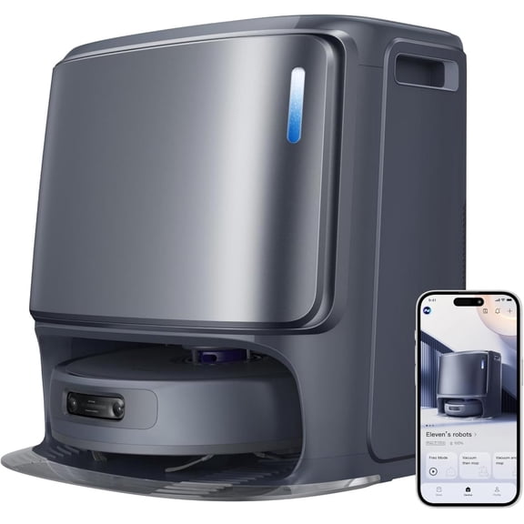 Restored NARWAL Freo Z Ultra Robot Vacuum and Mop Combo, Dual RGB Cameras and Chips, AI Avoidance, 12000Pa Suction, Real-Time Decisions, Adaptive Hot-Water Self Wash & Self Emptying, Quiet, Grey (Refurbished)