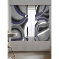 thumbnail image 5 of Sheer Curtains 63 Inch Length 2 Panels Set for Bedroom, Blue Geometric Semi Sheer Curtains for Windows, Grey Vintage Neutral Abstract Striped Art Voile Window Treatments Rod Pocket Curtain, 5 of 7