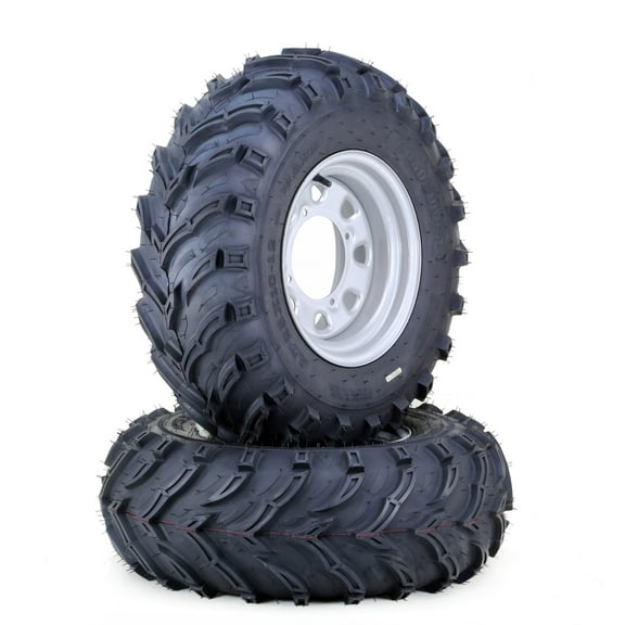 LIBRA 25X10-12 ATV Tire & wheel with 4-156 PCD 4 3 Silver Wheel-17036,SET 2