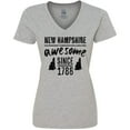 thumbnail image 3 of Inktastic New Hampshire Awesome Since 1788 Women's V-Neck T-Shirt, 3 of 5