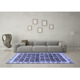 thumbnail image 3 of Ahgly Company Machine Washable Indoor Square Abstract Blue Modern Area Rugs, 8' Square, 3 of 4