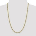 thumbnail image 2 of Real 14kt 3.9mm Semi-solid with Rhodium PavÔøΩ Figaro Chain; 24 inch; Lobster Clasp; for Adults and Teens; for Women and Men, 2 of 6