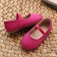 thumbnail image 4 of Girls Faux Suede Mary Jane Flats, Soft Non Slip Princess Shoes Fashion Casual Shoes for Kids Hot Pink 22, 4 of 8