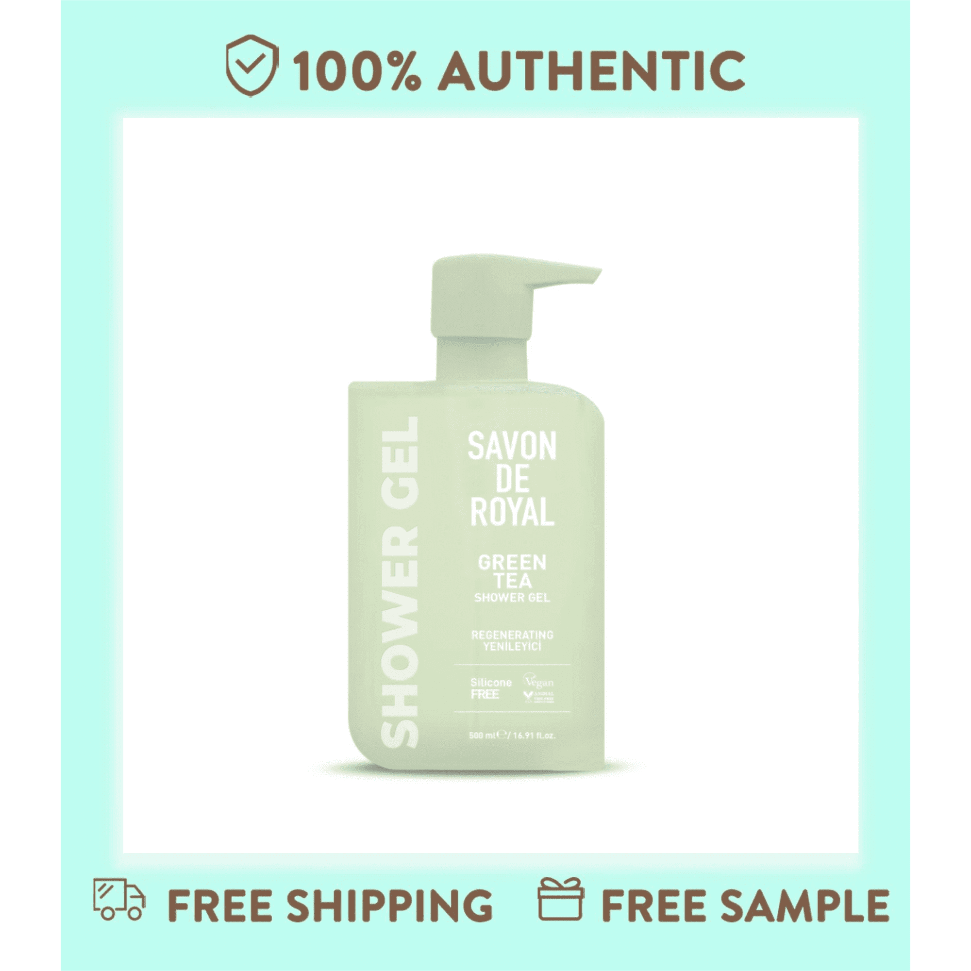 Savon De Royal Miracle Series Green Tea Shower Gel, Regenerating Body Wash, 500 ml, 2-Pack
