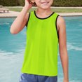 thumbnail image 2 of Big Kid Children Sleeveless Solid Vest Tops Casual Popularity Side Wide Fork Fitness Sports Garment Loose Vest Basketball Tee Boys Extra Small Long Sleeve Tops for Little Boys 10-15 Years Green, 2 of 6