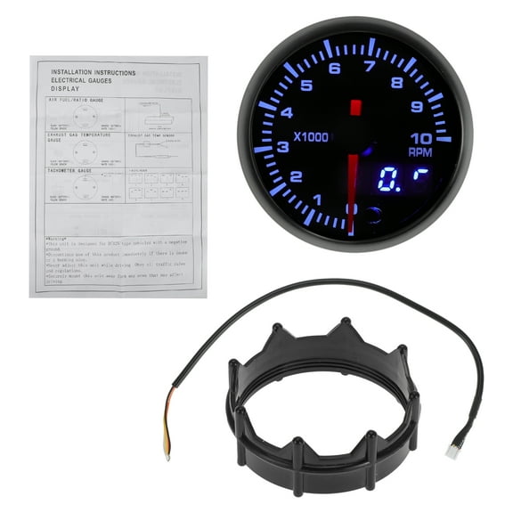 Unique Bargains 2" 52mm Tachometer Gauge Colorful Pointer RPM Tachometer Tach Gauge 0-10000RPM w/ Bracket Universal Tachometer Car Vehicle Automotive DC 12V
