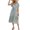 Blue, variant on Women's Floral Print Midi Dress with Tie Front Ruched Bodice 100% Cotton Breathable Everyday Comfort for Warm Days
