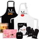 thumbnail image 1 of Paquete De Delantales De Cocina Mr And Mrs  Incluye Delantales Ajustables Para Él Y Ella, Libro De Cocina Para Citas Nocturnas, 2 Manoplas Para Horno Y 1 Soporte Para Ollas, Regalo Perfecto Para Reci, 1 of 5