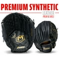 thumbnail image 4 of Franklin Sports Field Master Baseball + Softball Glove - Adult + Youth Mitt - 14" Righty - Black/Gold, 4 of 7