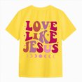 thumbnail image 5 of kpoplk Shirt for Girls Toddler Kids Graphic Short Sleeve Shirts Cotton Baby Girl T Shirt Summer Tops(Yellow,11-12 Y), 5 of 6