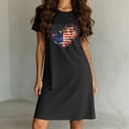 thumbnail image 6 of Bovxnpu Independence Day Womens Nightgowns Sleepshirts Nightshirts Pajama Dress Sleep Gown Plus Size Print Crew Neck Sleepwear, 6 of 7