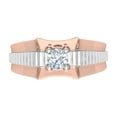 thumbnail image 3 of 1/2 Carat 4-Prong Set Diamond Solitaire Men's Wedding Band Ring in 14K Rose Gold (Ring Size 4), 3 of 6
