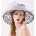thumbnail image 3 of Women's Organza Hat Derby Fascinator for Tea Party Bridal Wedding Dress Hat, 3 of 6