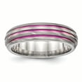 thumbnail image 1 of Edward Mirell Titanium Triple Groove Pink Anodized Ring Size 6, 1 of 4