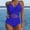 Blue, variant on Women's Summer Fashion Suspender Waist Hollow One Swimsuit Solid Color Sexy Bikini Swimsuit Thong Swimsuit High Waist Swimsuit Bikini Ruffles Yellow Bikini Junior Bikini Woman Bikini Set Bikini Sexy