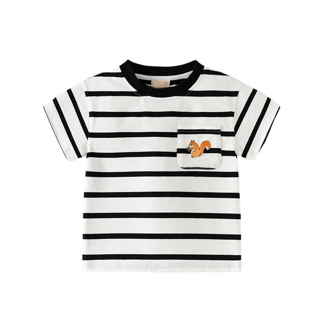 Polos à Rayures pour Tout-Petits Garçons Chemises d'Uniforme pour Garçons à Manches Courtes Chemises à Col pour Enfants Garçons 3-4 Ans Tenue pour Garçons