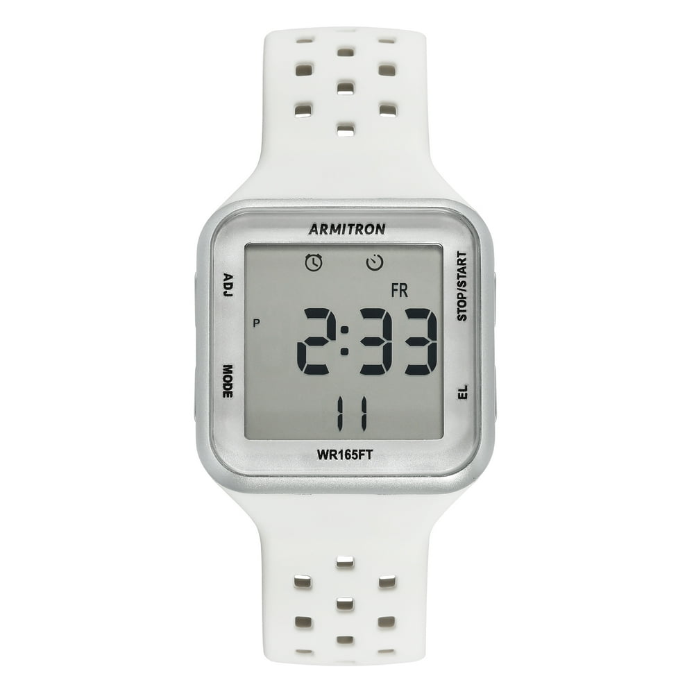 Armitron Armitron Armitrn Unisex Sport Silver White Square Watch
