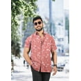 thumbnail image 3 of HAPPY BAY Men's Hawaiian Shirts Short Sleeve Button Down Shirt Mens Casual Shirts Holiday Tropical Beach Summer Party Shirts for Men Funny XL Pink, Palm Tree, 3 of 5
