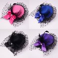 thumbnail image 3 of Trayknick Lady Mini Top Hat Cap Bowknot Decor Lace Fascinator Hair Clip Costume Accessory, 3 of 8