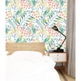 thumbnail image 3 of Watercolor Forest Floral Peel and Stick Wallpaper Removable White/Green/Pink Vinyl Self Adhesive Shelf Liner 17.7in x 9.8ft, 3 of 9