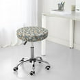 thumbnail image 7 of Xecao's White Popcorn Print Stool Covers offer stylish, washable protection for PU round bar stools, perfect for home or commercial use., 7 of 7