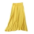 thumbnail image 4 of MIXUE Skirts For Women Summer Solid Color Elastic Waist Loose Maxi Skirt Activewear,Yellow,L, 4 of 5