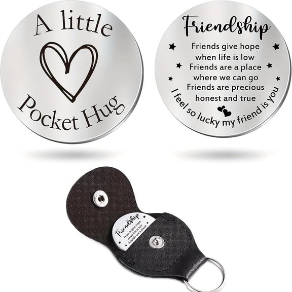 SSZMDLB under $5 Pocket Hug Token, Metal Keychain, Emotional Gift Item with Unique Designs for Loved Ones, Family Friends, Special Occasions